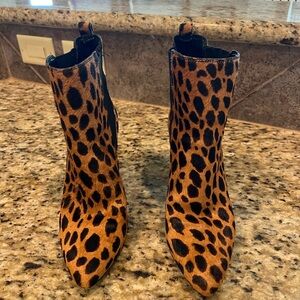 Vince Camuto animal print booties